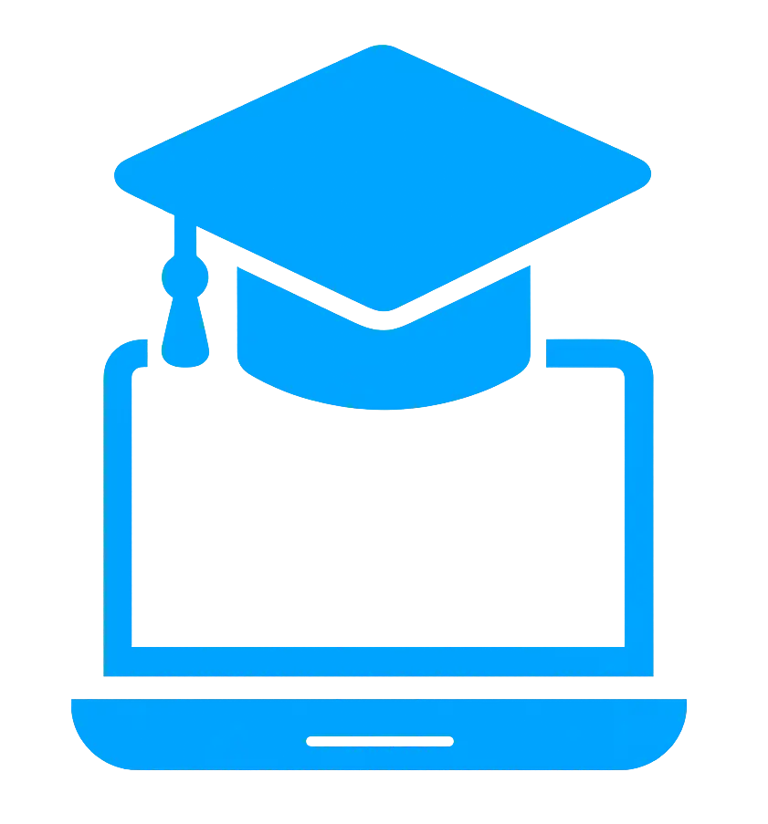 CISSP Tutor and Exam Couching Graduation cap on laptop symbolizing CISSP tutoring, online coaching, and certification exam prep.